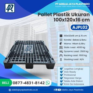 Pallet Plastik Bekas/Baru Ukuran 100x120x16 cm - AJPL02