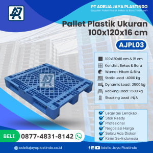 Pallet Plastik Bekas/Baru Ukuran 100x120x16 cm - AJPL03
