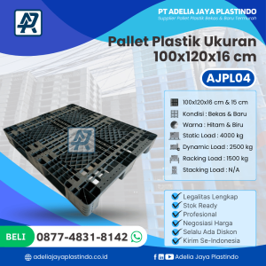 Pallet Plastik Bekas/Baru Ukuran 100x120x16 cm - AJPL04