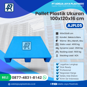 Pallet Plastik Bekas/Baru Ukuran 100x120x16 cm - AJPL05