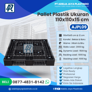 Pallet Plastik Bekas/Baru Ukuran 110x110x15 cm - AJPL09