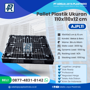 Pallet Plastik Bekas/Baru Ukuran 110x110x12 cm - AJPL11