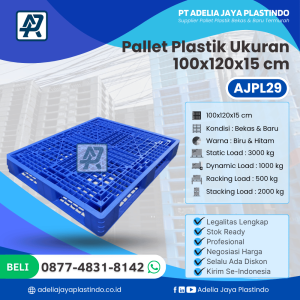 Pallet Plastik Bekas/Baru Ukuran 100x120x15 cm - AJPL29