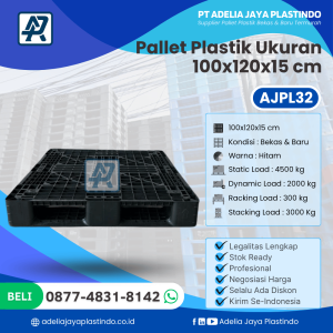 Pallet Plastik Bekas/Baru Ukuran 100x120x15 cm - AJPL32