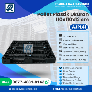 Pallet Plastik Bekas/Baru Ukuran 110x110x12 cm - AJPL41