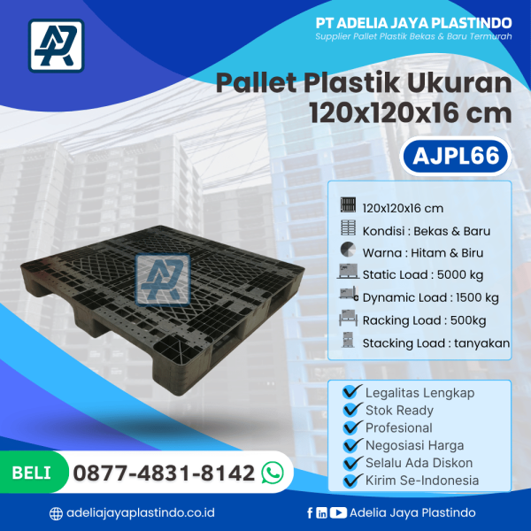 Pallet Plastik Bekas/Baru Ukuran 120x120x16 cm - AJPL66