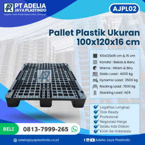 Pallet Plastik Bekas/Baru Ukuran 100x120x16 cm - AJPL02