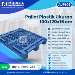 Pallet Plastik Bekas/Baru Ukuran 100x120x16 cm - AJPL03