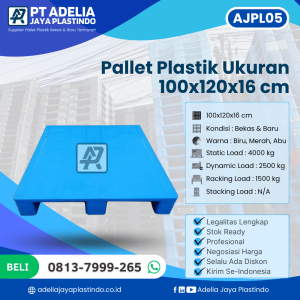 Pallet Plastik Bekas/Baru Ukuran 100x120x16 cm - AJPL05