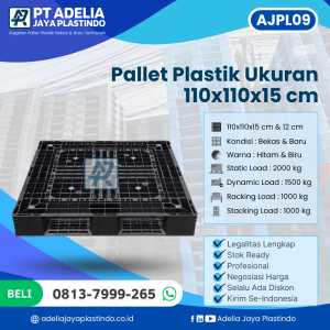 Pallet Plastik Bekas/Baru Ukuran 110x110x15 cm - AJPL09