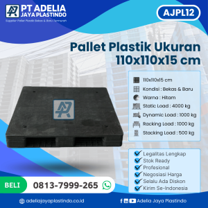 Pallet Plastik Bekas/Baru Ukuran 110x110x15 cm - AJPL12