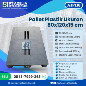 Pallet Plastik Bekas/Baru Ukuran 80x120x15 cm - AJPL18