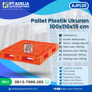 Pallet Plastik Bekas/Baru Ukuran 100x110x15 cm - AJPL20