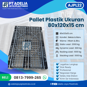 Pallet Plastik Bekas/Baru Ukuran 80x120x15 cm - AJPL22