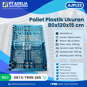 Pallet Plastik Bekas/Baru Ukuran 80x120x15 cm - AJPL23