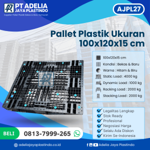 Pallet Plastik Bekas/Baru Ukuran 100x120x15 cm - AJPL27