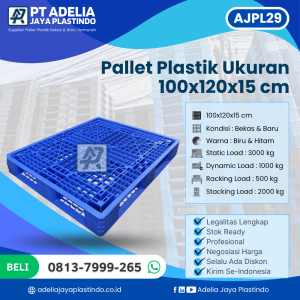 Pallet Plastik Bekas/Baru Ukuran 100x120x15 cm - AJPL29