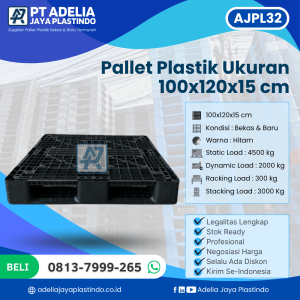 Pallet Plastik Bekas/Baru Ukuran 100x120x15 cm - AJPL32