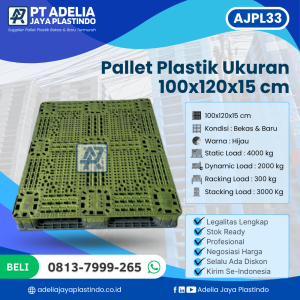 Pallet Plastik Bekas/Baru Ukuran 100x120x15 cm - AJPL33