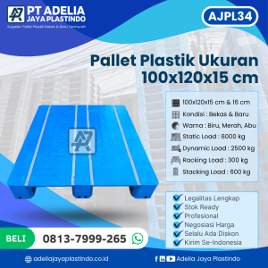Pallet Plastik Bekas/Baru Ukuran 100x120x15 cm - AJPL34