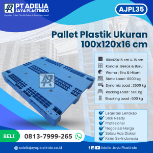 Pallet Plastik Bekas/Baru Ukuran 100x120x16 cm - AJPL35