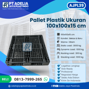 Pallet Plastik Bekas/Baru Ukuran 100x100x15 cm - AJPL39