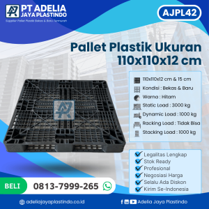 Pallet Plastik Bekas/Baru Ukuran 100x110x12 cm - AJPL42