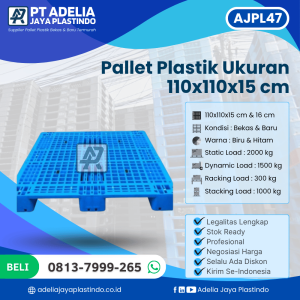 Pallet Plastik Bekas/Baru Ukuran 110x110x15 cm - AJPL47