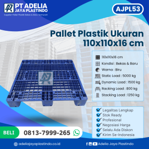 Pallet Plastik Bekas/Baru Ukuran 110x110x16 cm - AJPL53