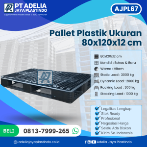 Pallet Plastik Bekas/Baru Ukuran 80x120x12 cm - AJPL67