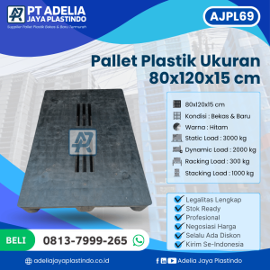 Pallet Plastik Bekas/Baru Ukuran 80x120x15 cm - AJPL69