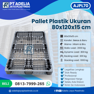 Pallet Plastik Bekas/Baru Ukuran 80x120x15 cm - AJPL70